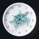 Horloges de pépinière de tortue de mer mignonne<br><div class="desc">Transformez la pépinière de votre enfant en paradis océanique avec cette adorable horloge Watercolor Sea Turtle Nursery de Victoria Grigaliunas de Do Tell A Belle. Conçue avec amour et soin, cette horloge charmante présente une jolie tortue de mer dans des tons apaisants de bleu turquoise et vert. Parfait pour les...</div>