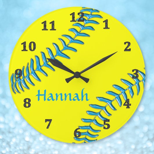 Horloges de softball Votre NOM, Couleurs de fond e