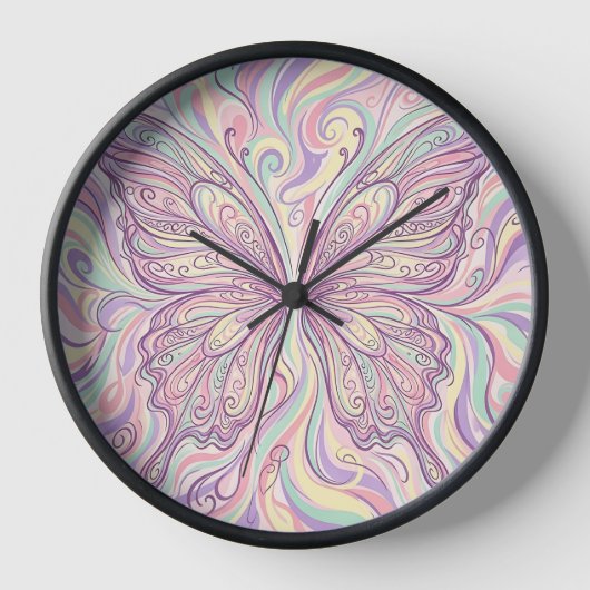 Horloges en forme d'ailes de papillon abstrait en  (Recto)