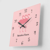 Horloges Flamants roses Roses (Angle)