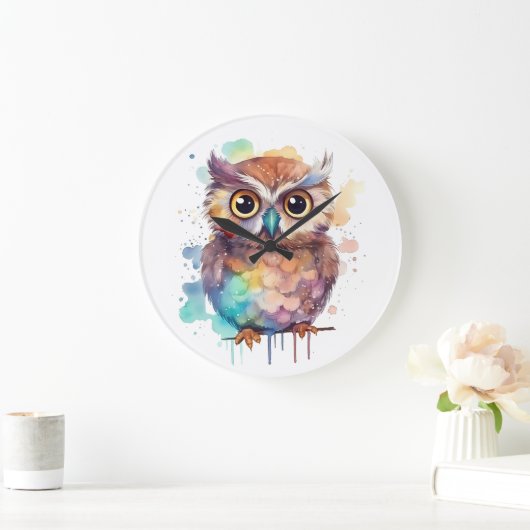 Horloges graphiques de hibou d'aquarelle (Maison)