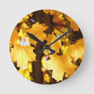 Horloges Jaune Doré Feuilles D'automne Automne per