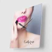 Horloges murales à nom personnalisé Lipstick mal a (Angle)