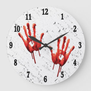 Horloges murales à numéros noirs avec empreintes d