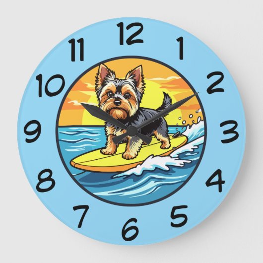 Horloges murales à thème de chien Yorkshire Terrie (Recto)