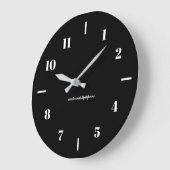 Horloges murales - Blanc sur noir Design Arrière - (Angle)
