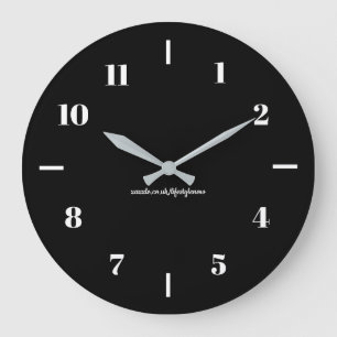 Horloges murales - Blanc sur noir Design Arrière -