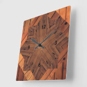 Horloges murales Carrés Design Bois (Angle)