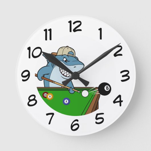 Horloges murales Cool Funny Man Cave Pool Shark Re (Recto)