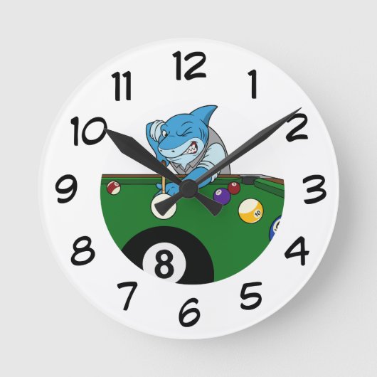 Horloges murales Cool Pool Shark Man Cave (Recto)