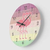 Horloges murales de Flamant rose tropical (Angle)