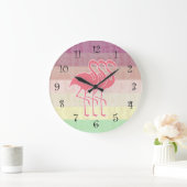 Horloges murales de Flamant rose tropical (Maison)