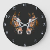 Horloges murales en acrylique Chevaux (Recto)