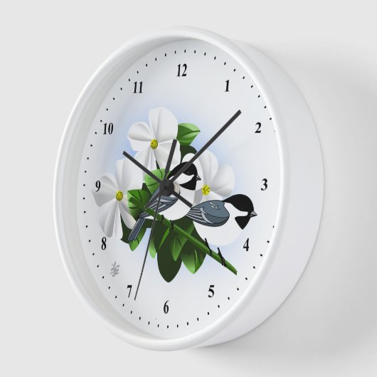 Horloges Murales En Bicket Et Fleur (Angle)