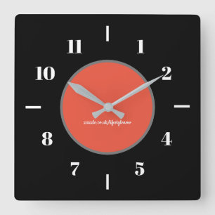 Horloges Murales - Fond Noir Cercle O/R Moderne