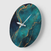 Horloges murales - Marbre bleu et Turquoise avec V (Angle)
