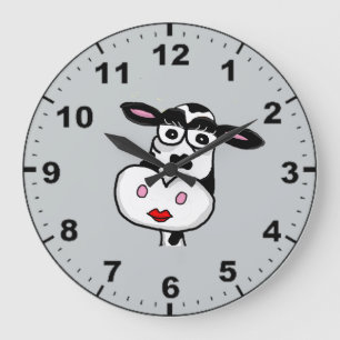 Horloges murales mignonnes de conception de vache