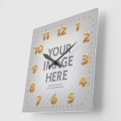 Horloges murales personnalisées Numéros d'or photo (Angle)