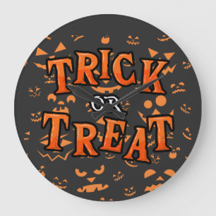Horloges murales rondes Halloween Trick or Treat