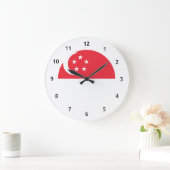 Horloges murales singapouriennes de drapeau (Maison)