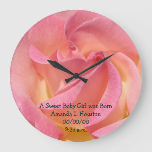 Horloges murales Sweet Baby Girl Date et Heure de