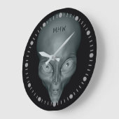 Horloges murales UFO Alien avec monogramme personn (Angle)