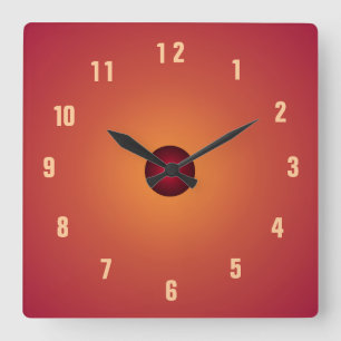 Horloges oranges brûlées de cuisine de Clock>