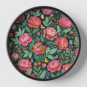 Horloges Papillons Jardin De Pivoines Abstraites A