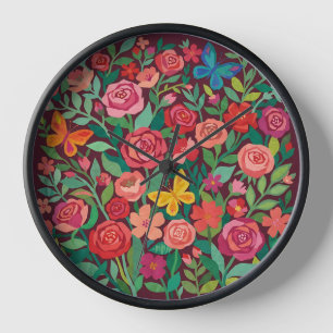 Horloges Papillons Roses Matisse Art Abstrait