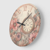 Horloges Steampunk Chics et Florales Mural (Angle)