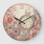 Horloges Steampunk Chics et Florales Mural (Recto)