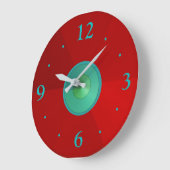 Horloges unies rouges avec centre aqua/vert/bleu (Angle)