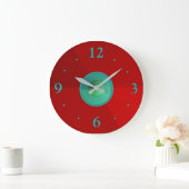 Horloges unies rouges avec centre aqua/vert/bleu (Maison)