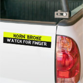 Horn brak, let op vinger bumpersticker (Op Truck)