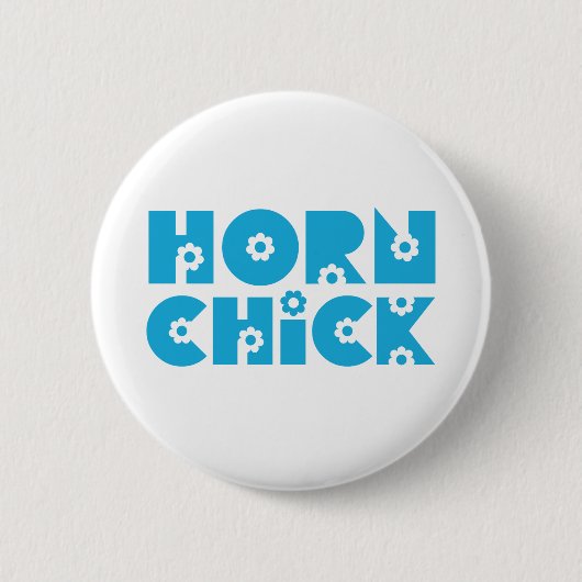 Horn Chick Ronde Button 5,7 Cm (Voorkant)