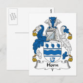 Horn Family Crest Briefkaart (Voorkant / Achterkant)