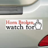 Horn gebroken horloge voor uw vinger bumpersticker (Op auto)