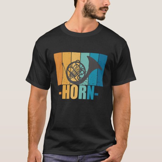 Horn Musician  Musical Instrument Wind Inst T-shirt (Voorkant)