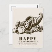 Horn of Plenty | THANKSGIVING Briefkaart (Voorkant / Achterkant)