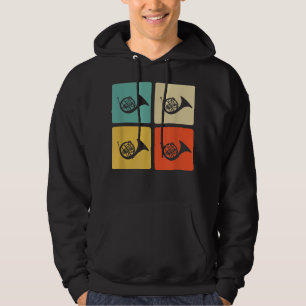 Horn Player Retro Horn Silhouette voor de Franse H Hoodie