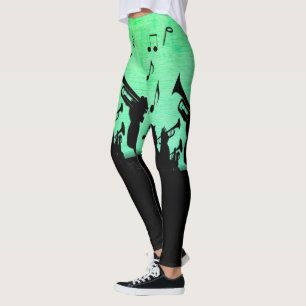 Horn Section Music Design Powder Green Leggings
