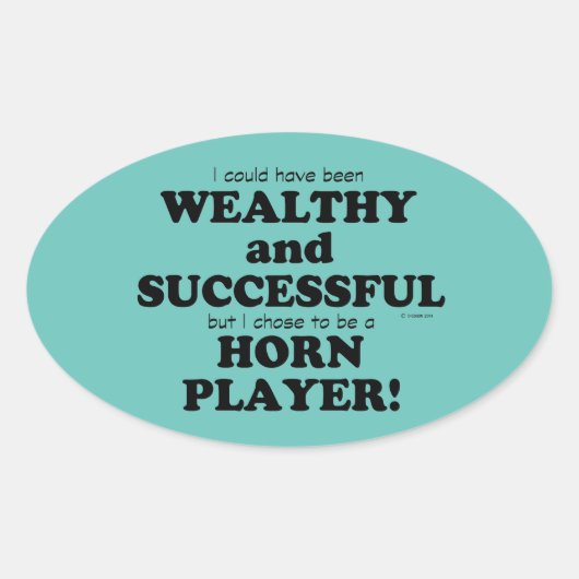 Horn Wealthy & Succesvolle Oval Sticker (Voorkant)