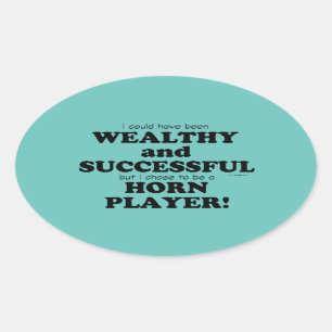 Horn Wealthy & Succesvolle Oval Sticker