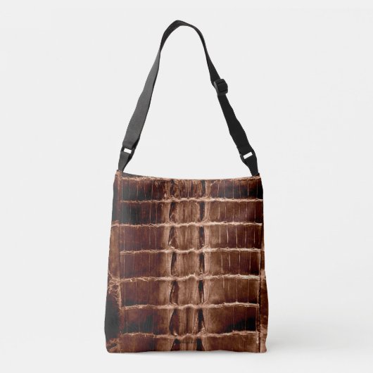 "HORNBACK" ALLIGATOR BAG MAHOGANY CROSSBODY TAS (Achterkant)
