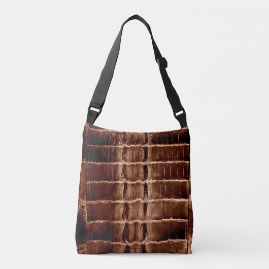 "HORNBACK" ALLIGATOR BAG MAHOGANY CROSSBODY TAS (Voorkant)