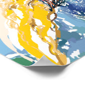 Hornbill Oiseau tropical Petite affiche d'art Abst (Coin)