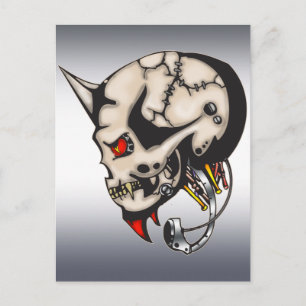Horned Cyborg Robot Briefkaart