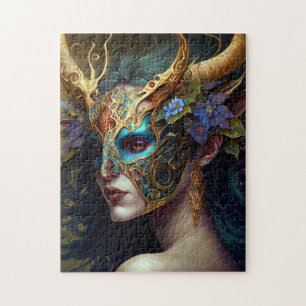 Horned Elf Woman Fantasy Art Legpuzzel