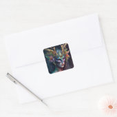 Horned Elf Woman Fantasy Art Square Sticker (Envelop)
