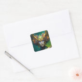Horned Elf Woman Fantasy Art Square Sticker (Envelop)